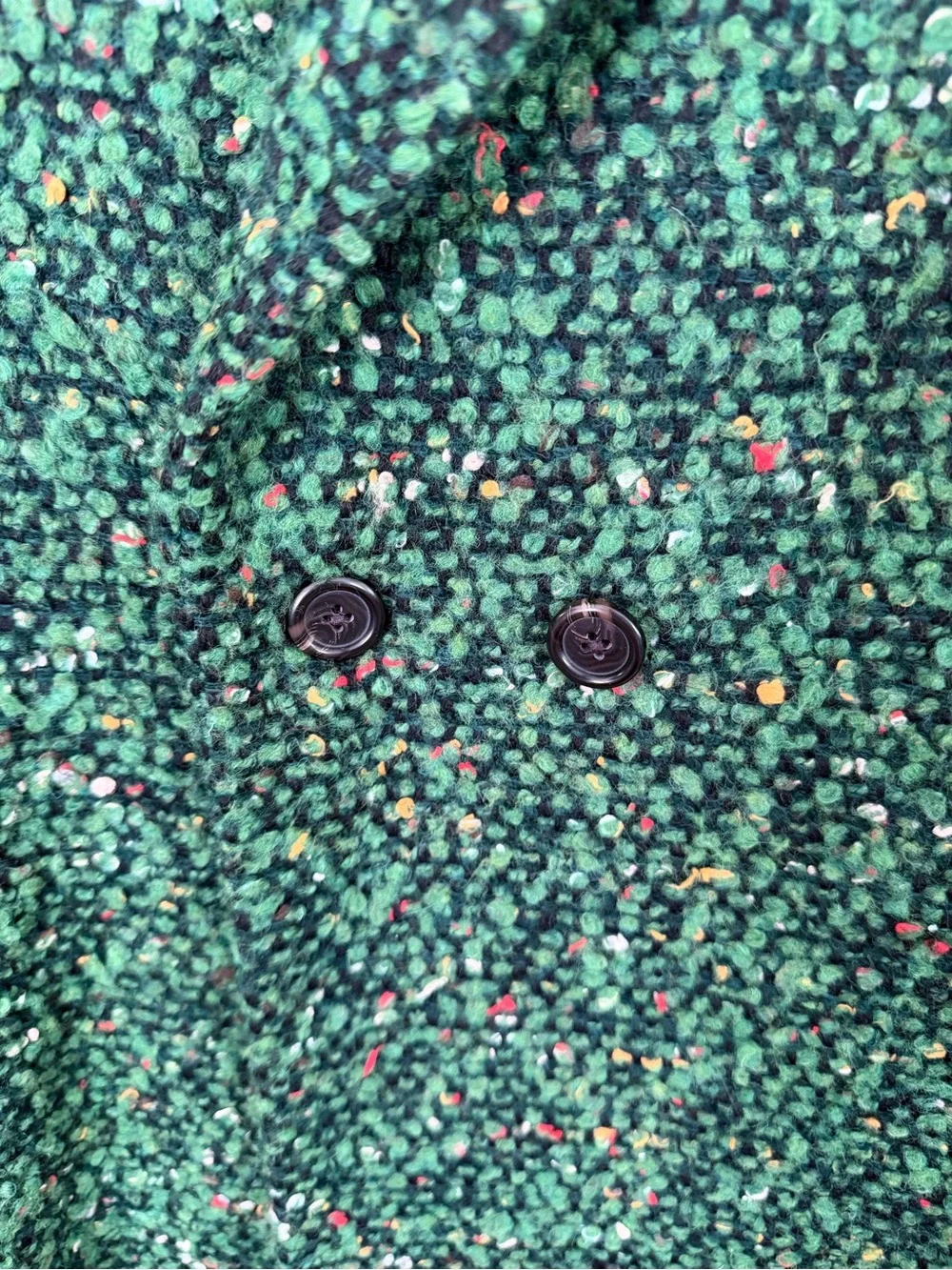 J. Crew Collection Daphne Wool Green Tweed Double-Breasted Pea Coat - Picture 14 of 14